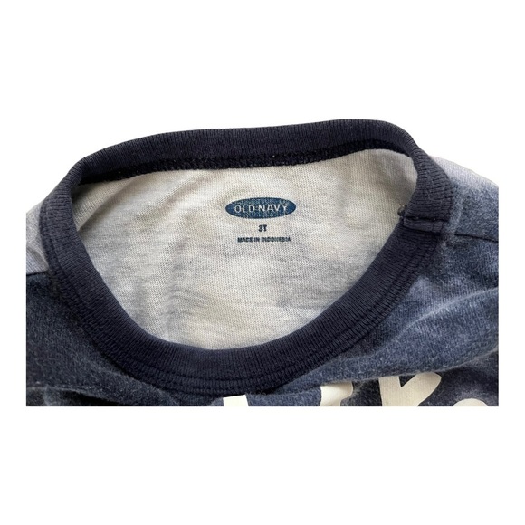 OLD Navy casual blue watercolor graphic design shirt/pullover long sleeves Boy3T - Picture 6 of 12